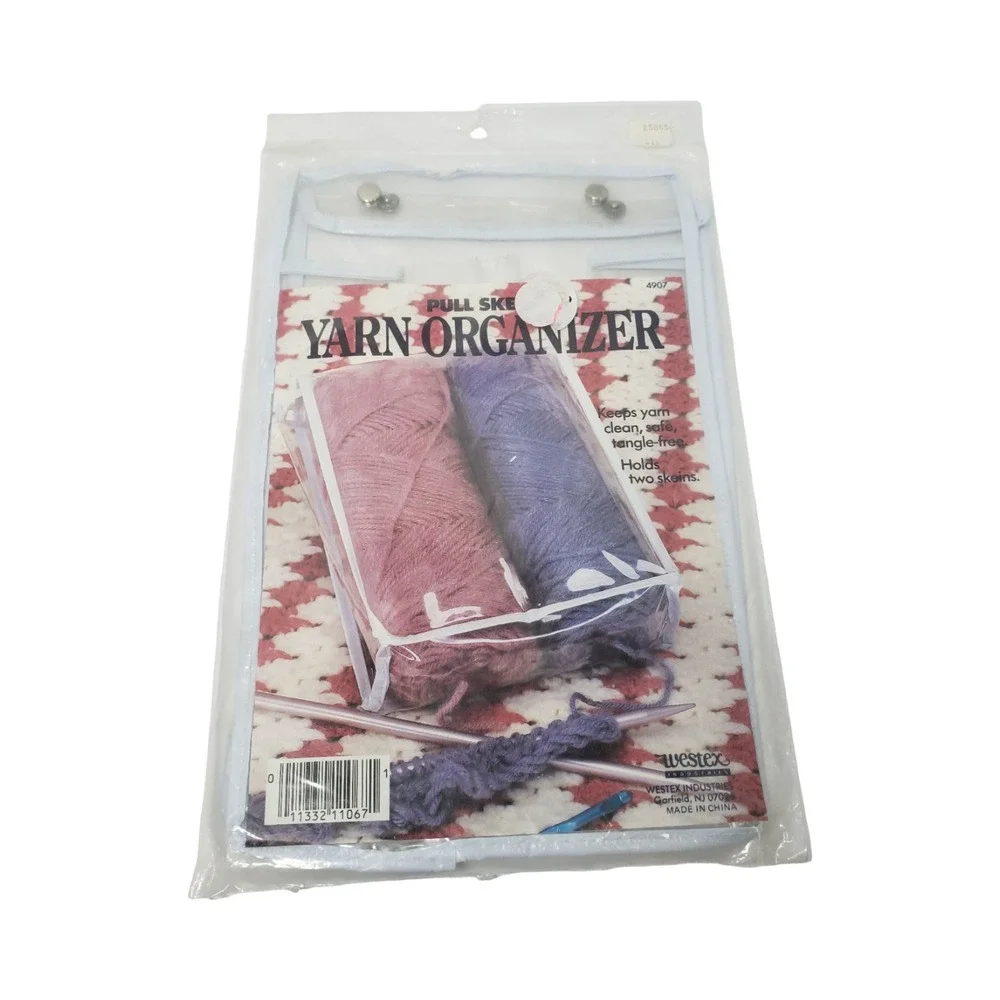 Westex Industries Pull Skein Yarn Organizer Clear Vinyl Storage Bag Blue 4907